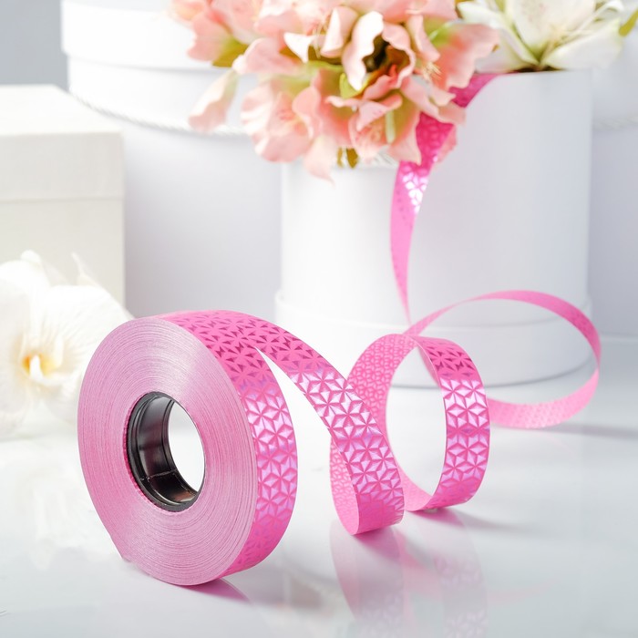 Лента декоративная TAORMINA reflex, двусторонняя, ярко-розовая, 19 мм х 50 м