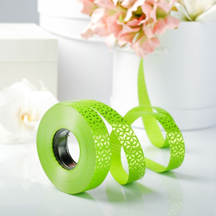 Лента декоративная TAORMINA reflex, двусторонняя, салатовая, 19 мм х 50 м
