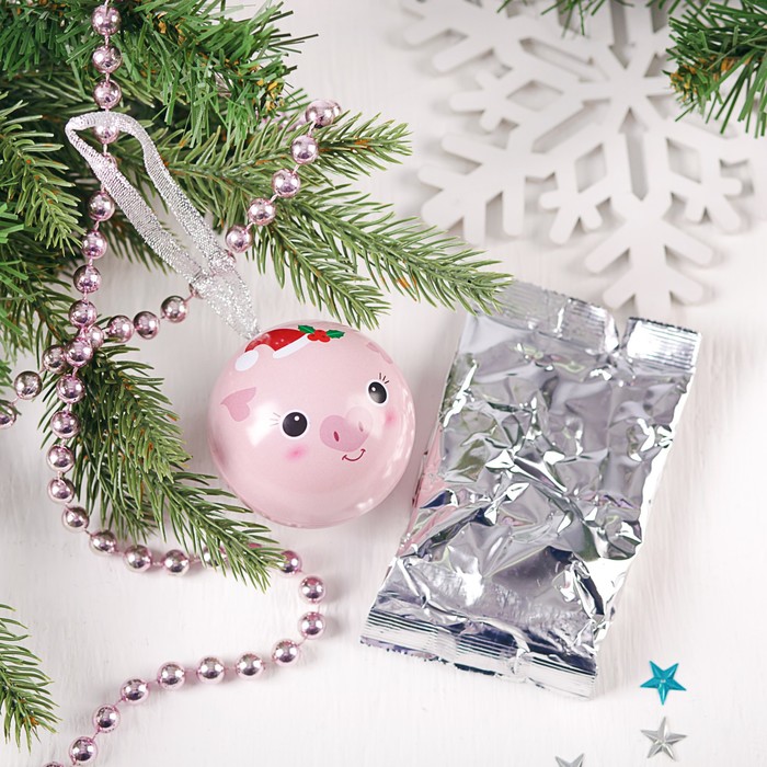 Чай в жестяном шаре 20 гр. "Волшебная свинка счастья" с лимоном и мятой СГ