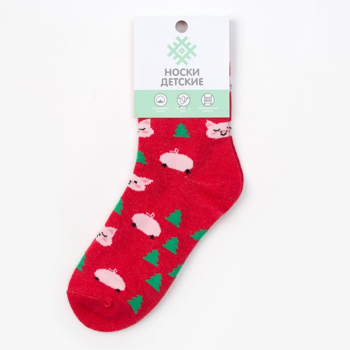 Носки детские KAFTAN паттерн"Свинки",14-16 см, 2-3 г., 80% хл.,17% п/а, 3% эл.