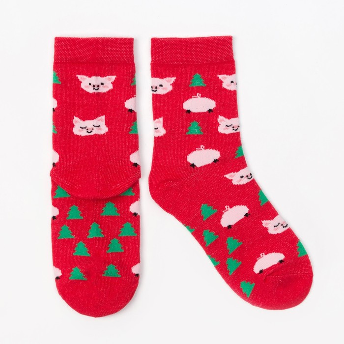 Носки детские KAFTAN паттерн "Свинки", 16-18 см, 4-6 г., 80% хл.,17% п/а, 3% эл.