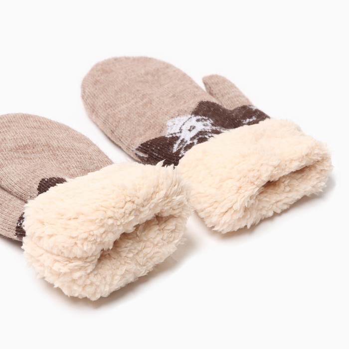 Варежки женские ВЖ631 цвет бежевый, р-р 18-20