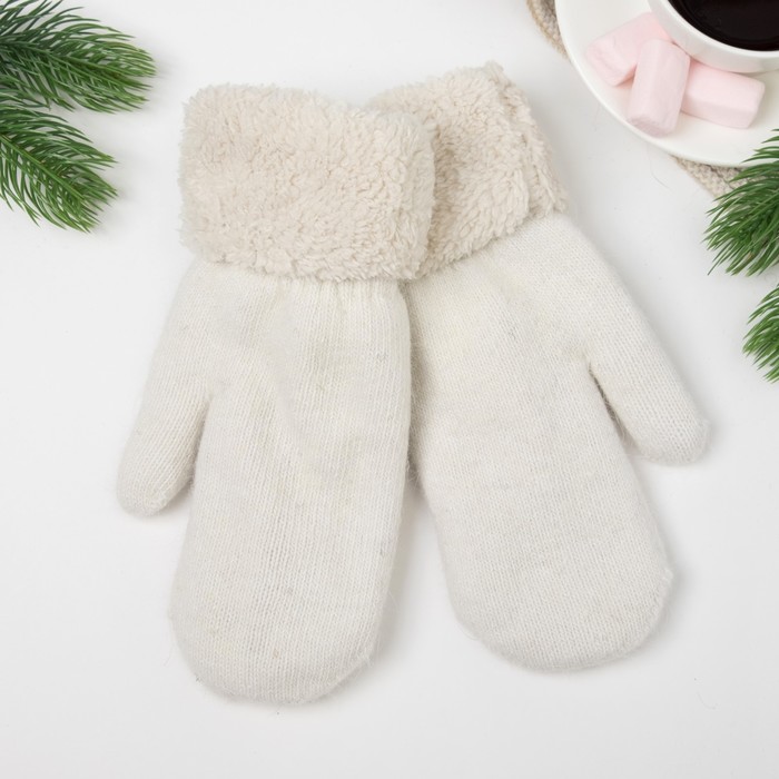 Варежки женские ВЖ635 цвет белый, р-р 18-20