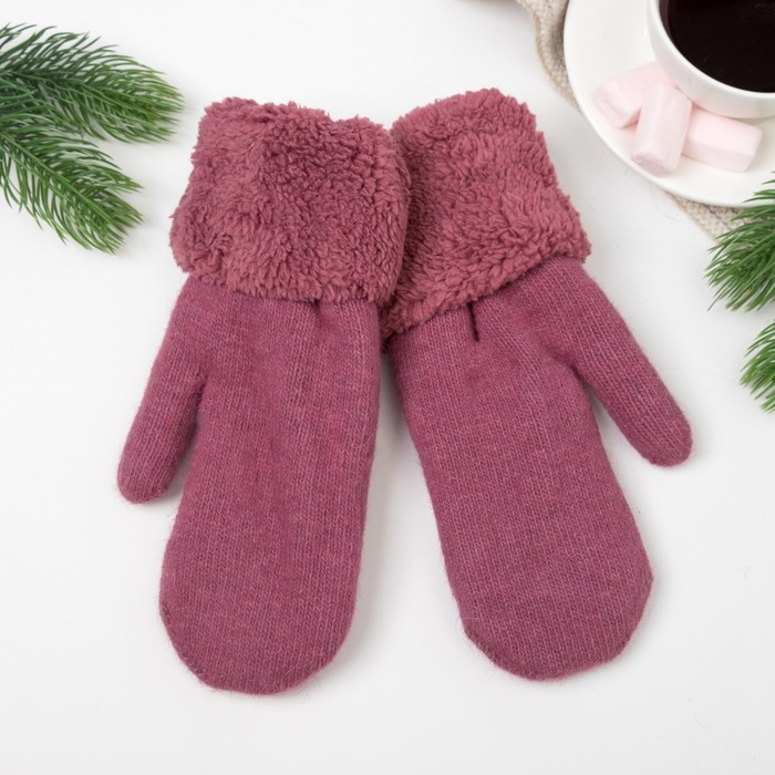 Варежки женские ВЖ635 цвет лиловый, р-р 18-20