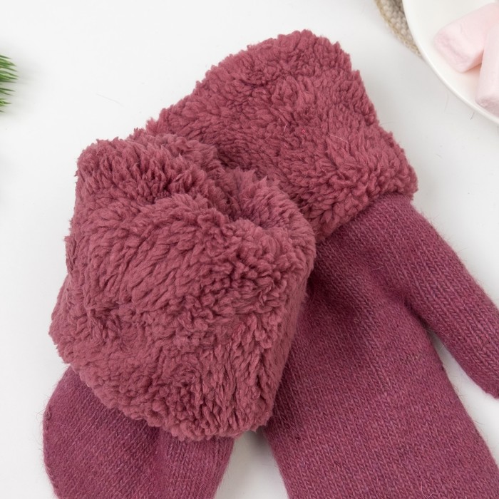 Варежки женские ВЖ635 цвет лиловый, р-р 18-20