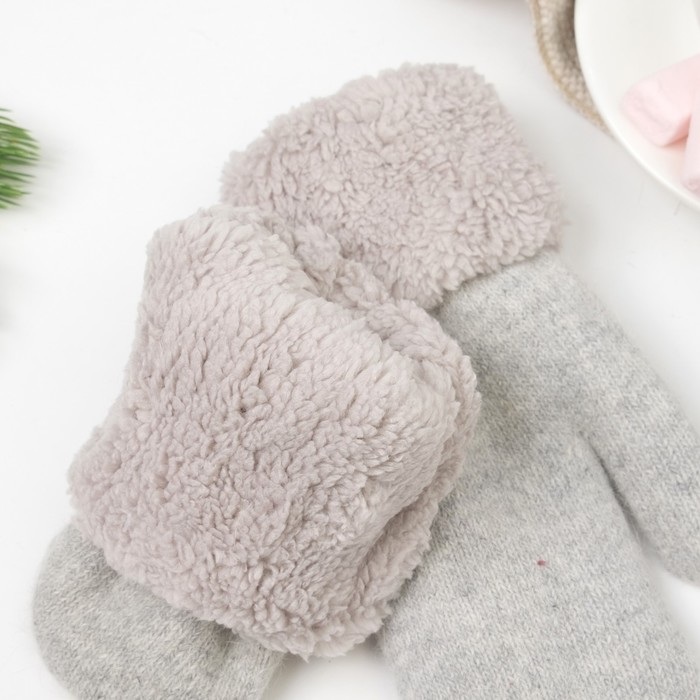 Варежки женские ВЖ635 цвет светло-серый, р-р 18-20