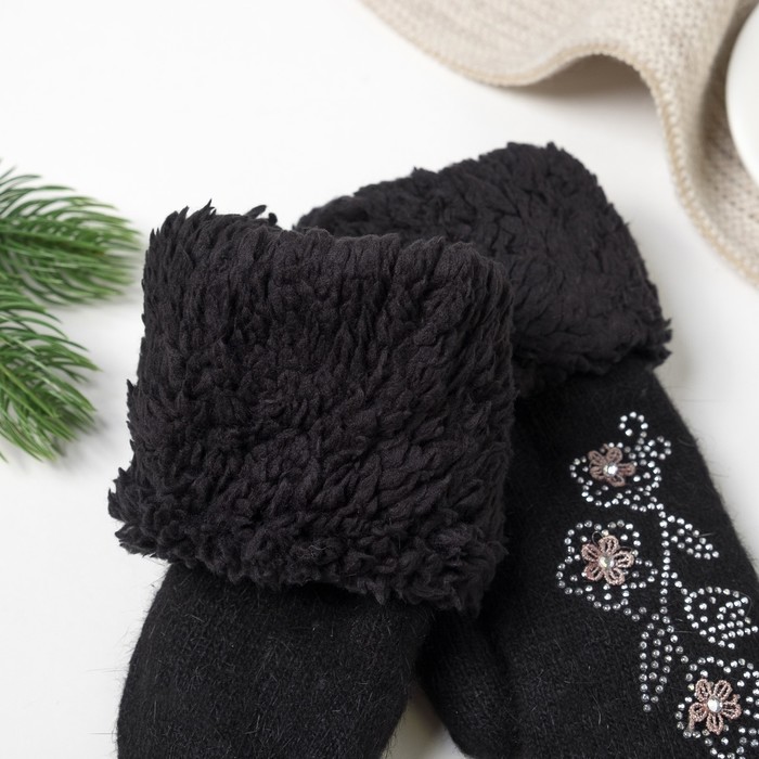 Варежки женские ВЖ635 цвет чёрный, р-р 18-20