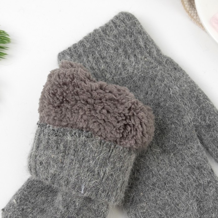 Варежки женские ВЖ639 цвет серый, р-р 18-20