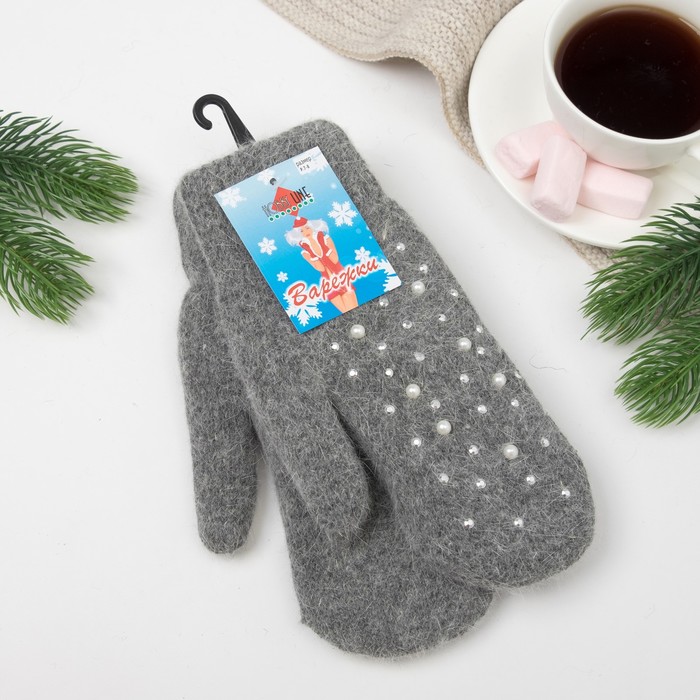 Варежки женские ВЖ639 цвет серый, р-р 18-20