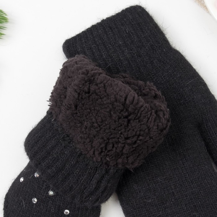 Варежки женские ВЖ639 цвет чёрный, р-р 18-20