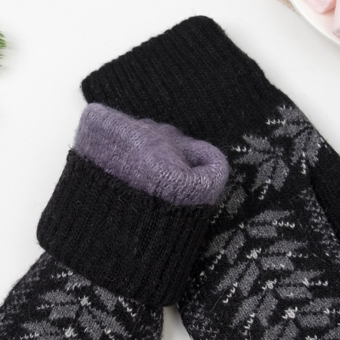Варежки женские ВЖ640 цвет чёрный, р-р 18-20