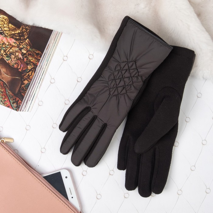 Перчатки женские ПЖБ3870 цвет чёрный, р-р 18-20