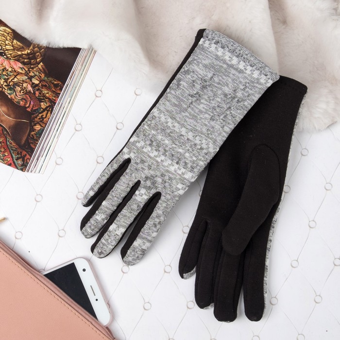 Перчатки женские пжб3877 цвет серый, р-р 18-20