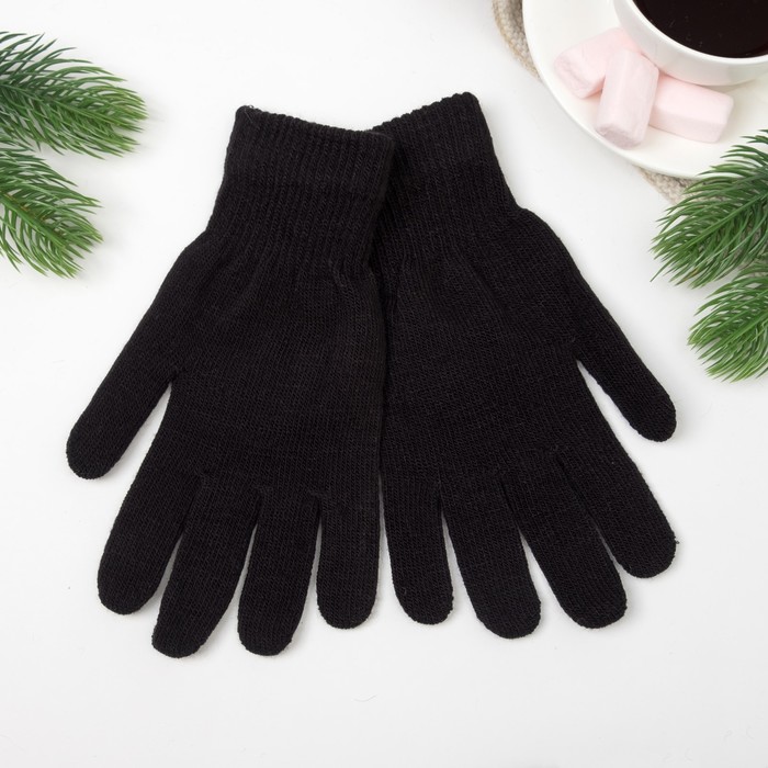 Перчатки женские термо пт1512 цвет чёрный, р-р 18-20