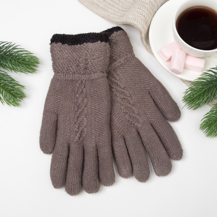 Перчатки женские термо пт1518-2 цвет серый, р-р 20-24