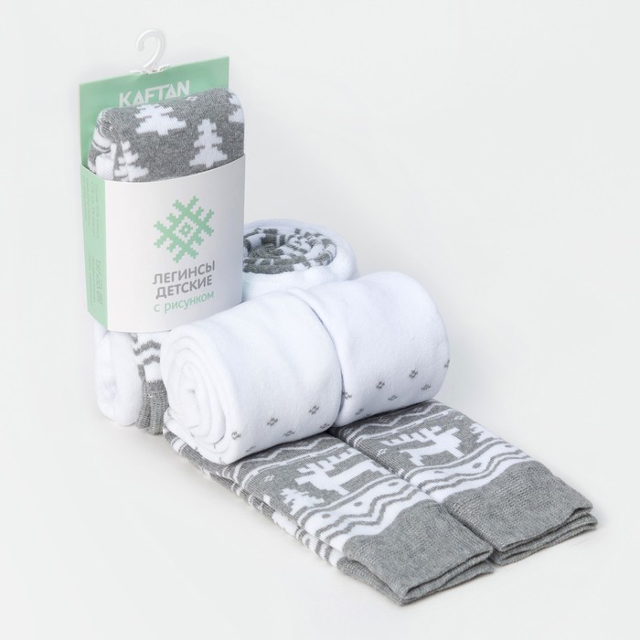 Леггинсы детские махр. KAFTAN "Снежинки"116-122 см, 6-7 лет 80% хл, 17% п/а,3%эл.