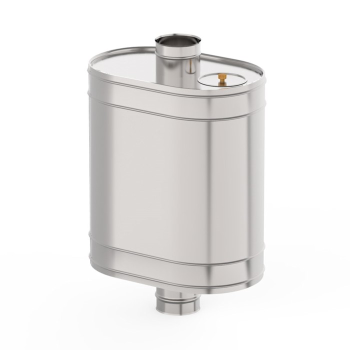 Бак на трубе для печи 43 л, d 115 мм, нержавейка 0.8 мм (штуцер 3/4")