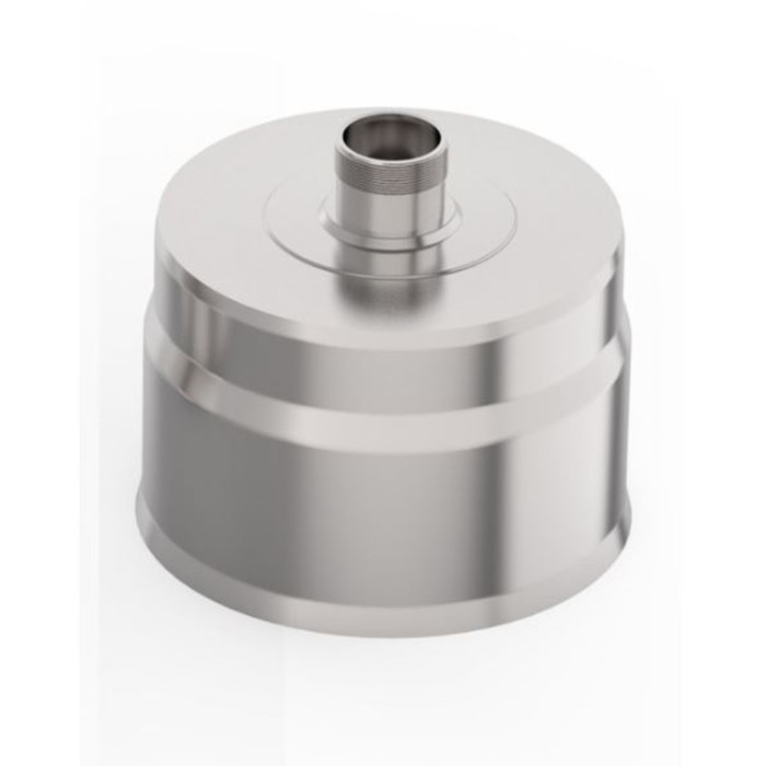 Заглушка с конденсатотводом, d 150 мм, нержавейка 0.5 мм, штуцер 3/4", наружная