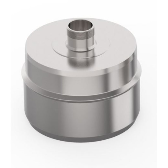 Заглушка с конденсатотводом, d 210 мм, нержавейка 0.5 мм, штуцер 3/4", внутренняя