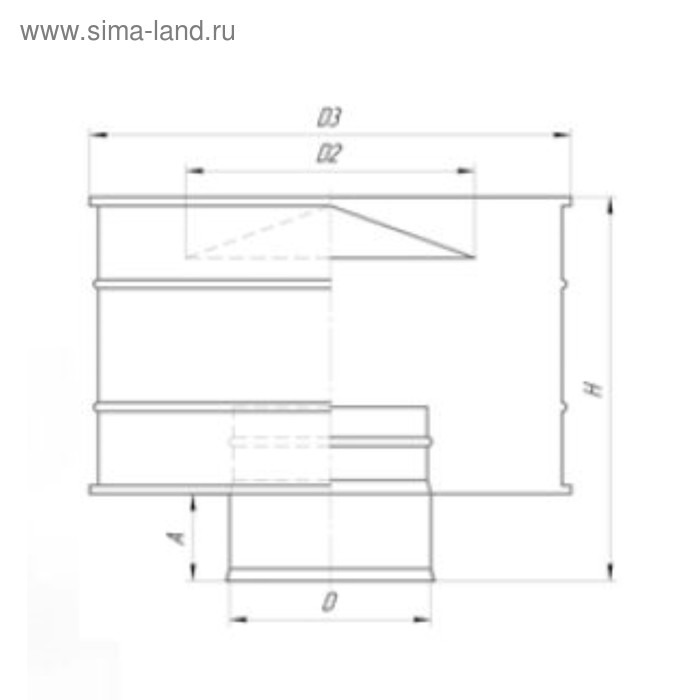 

Зонт с дефлектором, d 120 мм, нержавейка 0.5 мм
