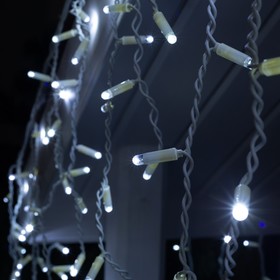 

Гирлянда "Бахрома" 3 х 0.6 м , IP65, УМС, белая нить, 160 LED, свечение белое, 220 В