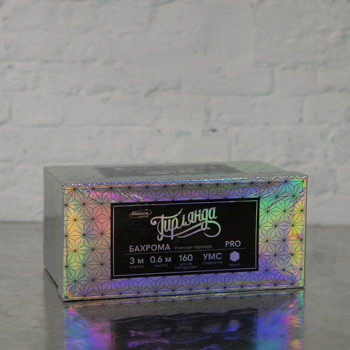 БАХРОМА уличная, УМС, Ш:3м, В:0.6м, Н.Б. 3W LED(IP65-O)-160-220V, БЕЛЫЙ