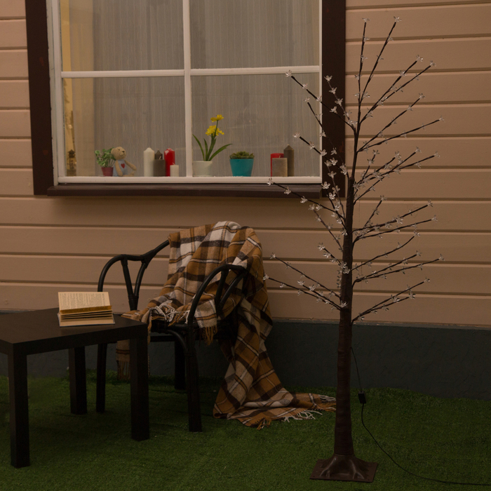 Дерево светодиодное улич. 1,2 м. "Ромашки", 160 LED, 220 В, РОЗОВЫЙ