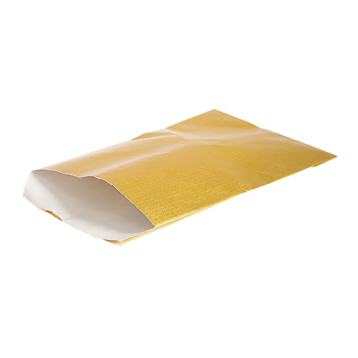 Пакет подарочный, металлизированный, золотой, 8 х 13 см