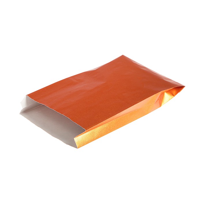 Пакет подарочный, металлизированный, оранжевый, 13 х 3 х 22 см