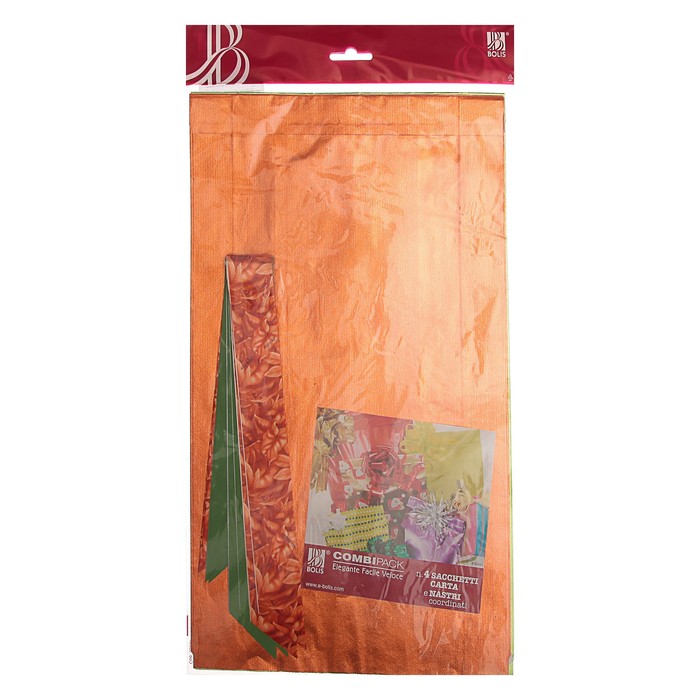 Набор для упаковки, "Тренд №5", крафт пакеты микс, 25 х 40 см, бант 30/120 мм, 4 шт.