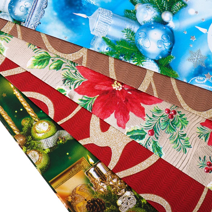 Набор бумаги для декорирования, "Новый год №2", 0,7 х 1 м х 5 шт., в ассортименте