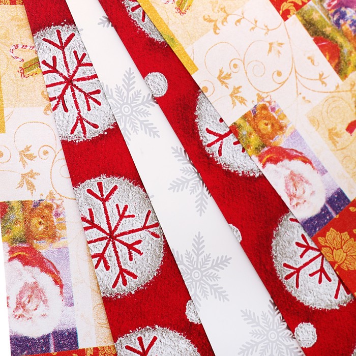 Набор бумаги для декорирования, "Новый год №4", 0,7 х 1 м х 5 шт., в ассортименте