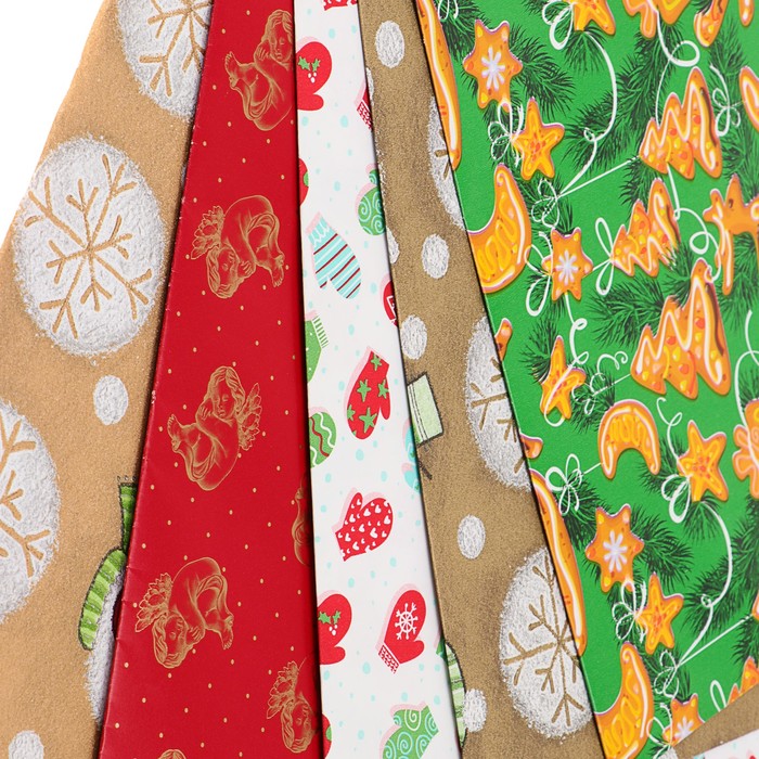 Набор бумаги для декорирования, "Новый год №6", 0,7 х 1 м х 5 шт., в ассортименте