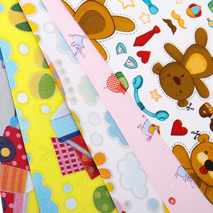 Набор бумаги для декорирования, "Детский №1", 0,7 х 1 м х 5 шт., в ассортименте