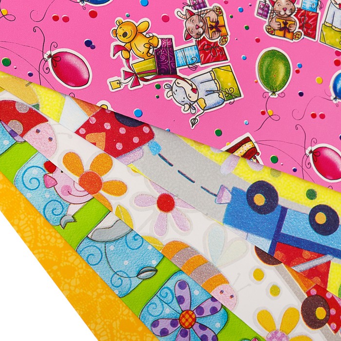 Набор бумаги для декорирования, "Детский №2", 0,7 х 1 м х 5 шт., в ассортименте