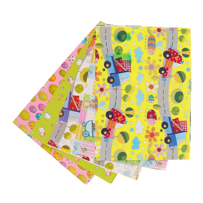 Набор бумаги для декорирования, "Детский №3", 0,7 х 1 м х 5 шт., в ассортименте