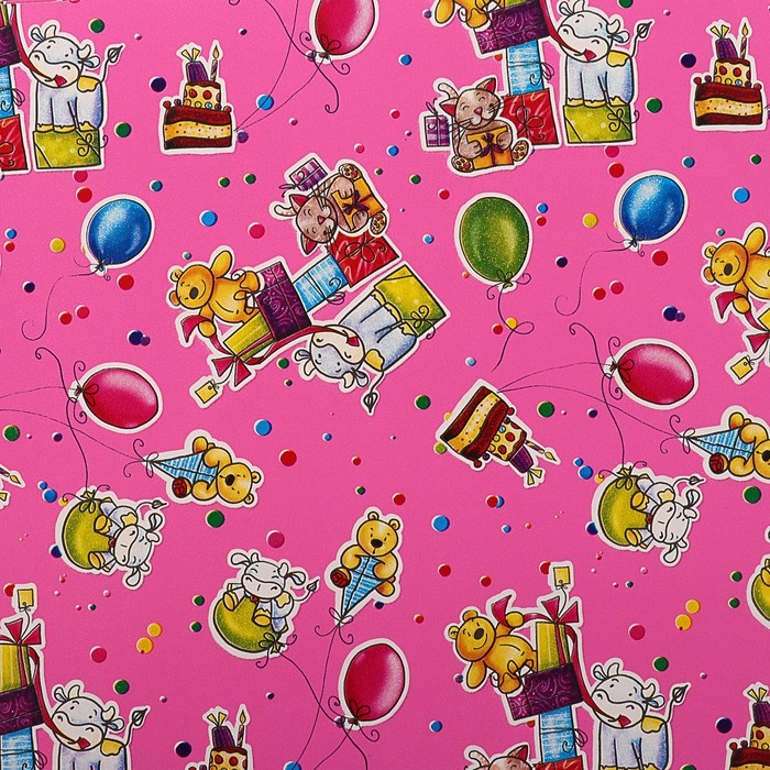 Набор бумаги для декорирования, "Детский №5", 0,7 х 1 м х 5 шт., в ассортименте