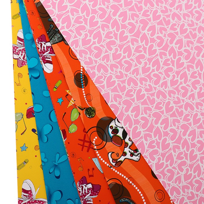 Набор бумаги для декорирования, "Детский №6", 0,7 х 1 м х 5 шт., в ассортименте