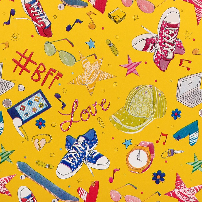 Набор бумаги для декорирования, "Детский №6", 0,7 х 1 м х 5 шт., в ассортименте