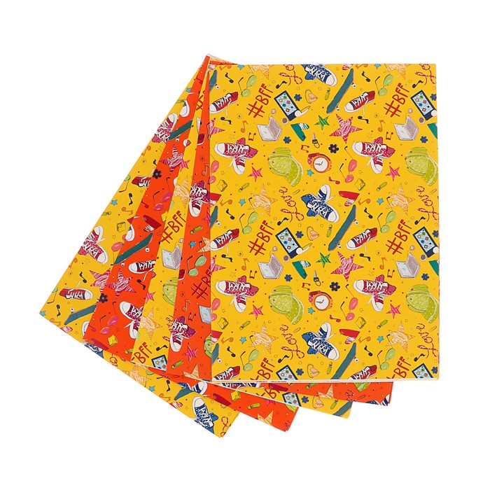 Набор бумаги для декорирования, "Детский №7", 0,7 х 1 м х 5 шт., в ассортименте