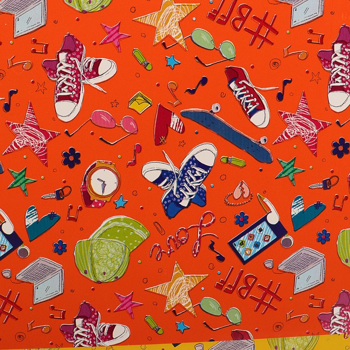 Набор бумаги для декорирования, "Детский №7", 0,7 х 1 м х 5 шт., в ассортименте