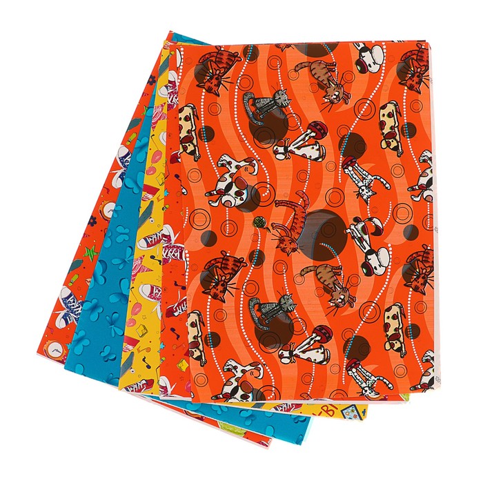 Набор бумаги для декорирования, "Детский №8", 0,7 х 1 м х 5 шт., в ассортименте