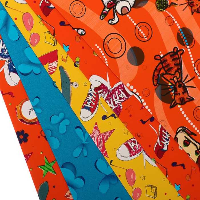 Набор бумаги для декорирования, "Детский №8", 0,7 х 1 м х 5 шт., в ассортименте