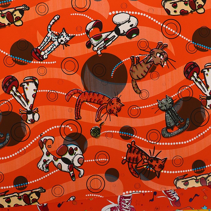 Набор бумаги для декорирования, "Детский №8", 0,7 х 1 м х 5 шт., в ассортименте