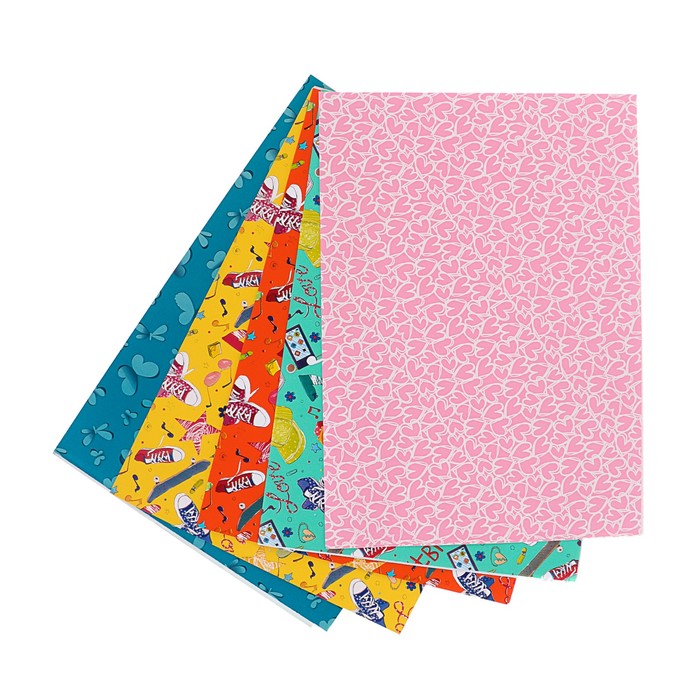 Набор бумаги для декорирования, "Детский №9", 0,7 х 1 м х 5 шт., в ассортименте