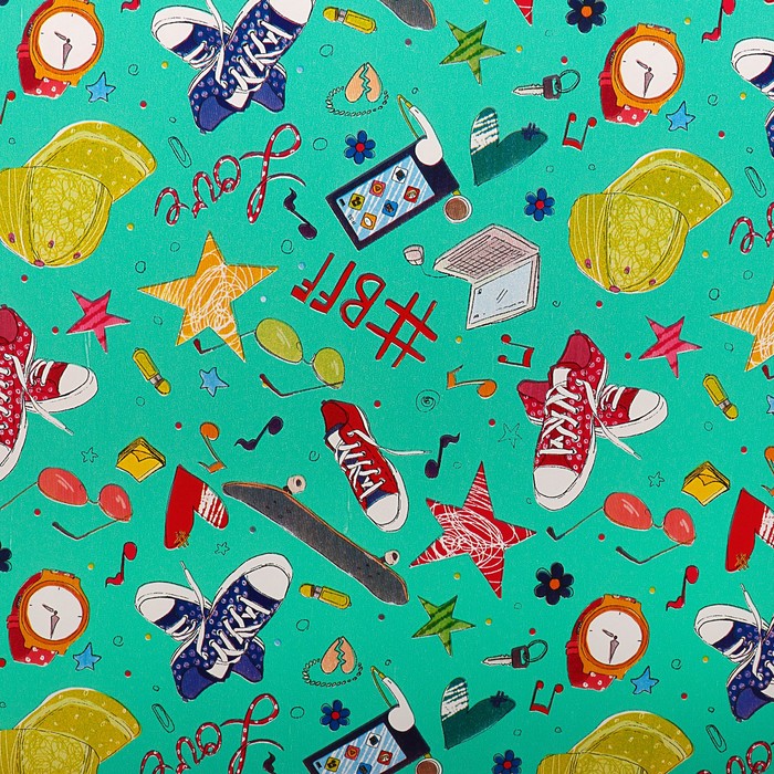 Набор бумаги для декорирования, "Детский №9", 0,7 х 1 м х 5 шт., в ассортименте