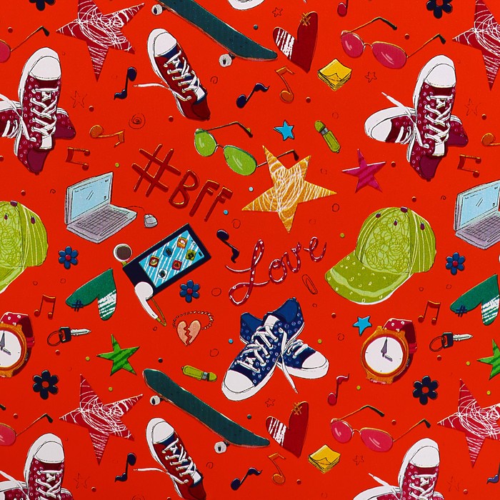 Набор бумаги для декорирования, "Детский №9", 0,7 х 1 м х 5 шт., в ассортименте