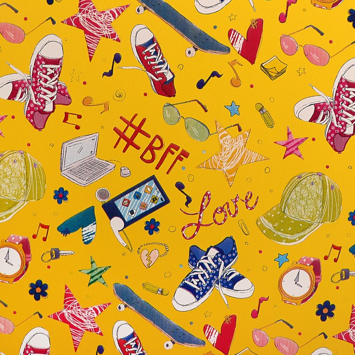 Набор бумаги для декорирования, "Детский №9", 0,7 х 1 м х 5 шт., в ассортименте