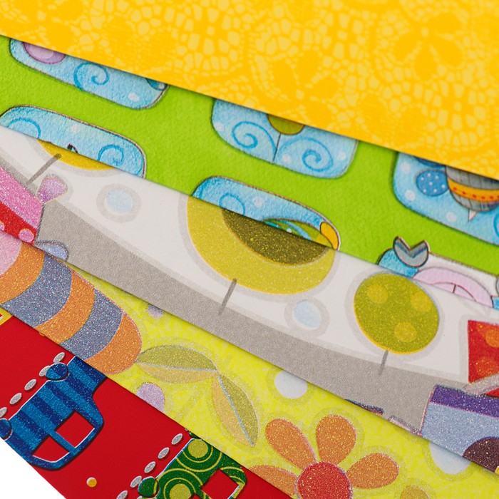 Набор бумаги для декорирования, "Детский №10", 0,7 х 1 м х 5 шт., в ассортименте