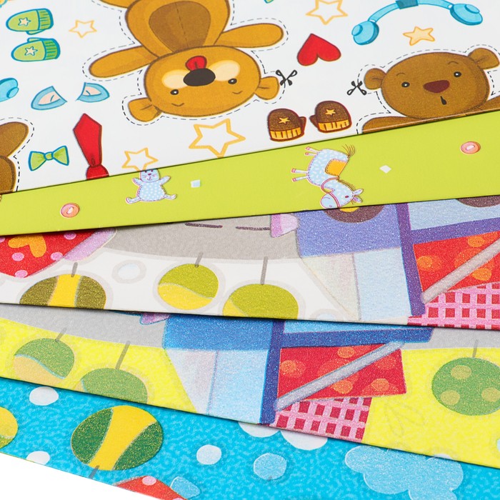 Набор бумаги для декорирования, "Детский №11", 0,7 х 1 м х 5 шт., в ассортименте